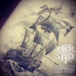 эскиз для корабль в шторм тату 27.09.2019 №003 -sketch frigate tattoo- tatufoto.com