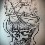 эскиз для корабль пират тату 27.09.2019 №004 -sketch frigate tattoo- tatufoto.com