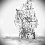 эскиз для корабль пират тату 27.09.2019 №006 -sketch frigate tattoo- tatufoto.com