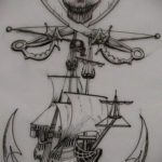 эскиз для корабль пират тату 27.09.2019 №008 -sketch frigate tattoo- tatufoto.com