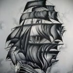 эскиз для корабль пират тату 27.09.2019 №014 -sketch frigate tattoo- tatufoto.com