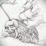 эскиз для корабль пират тату 27.09.2019 №016 -sketch frigate tattoo- tatufoto.com