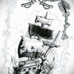 эскиз для корабль пират тату 27.09.2019 №017 -sketch frigate tattoo- tatufoto.com