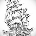 эскиз для корабль призрак тату 27.09.2019 №002 -sketch frigate tattoo- tatufoto.com