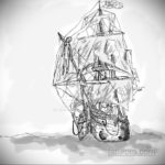 эскиз для корабль призрак тату 27.09.2019 №004 -sketch frigate tattoo- tatufoto.com