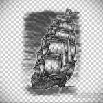эскиз для корабль призрак тату 27.09.2019 №006 -sketch frigate tattoo- tatufoto.com