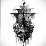 эскиз для корабль призрак тату 27.09.2019 №011 -sketch frigate tattoo- tatufoto.com