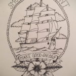 эскиз для корабль призрак тату 27.09.2019 №014 -sketch frigate tattoo- tatufoto.com