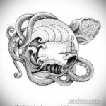 эскиз для кракен корабль тату 27.09.2019 №038 -sketch frigate tattoo- tatufoto.com