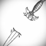 эскиз для маленькая тату нож 23.09.2019 №004 - sketch for little tattoo knife - tatufoto.com