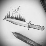 эскиз для маленькая тату нож 23.09.2019 №006 - sketch for little tattoo knife - tatufoto.com