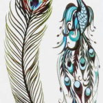 эскиз для перо на ключице тату 26.09.2019 №007 -sketch feather tattoo- tatufoto.com