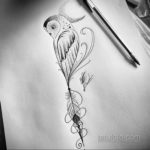 эскиз для перо совы тату 26.09.2019 №002 -sketch feather tattoo- tatufoto.com