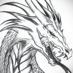 эскиз для простые тату дракона 15.09.2019 №012 - sketch for simple dragon t - tatufoto.com