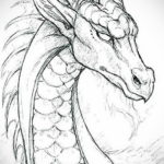 эскиз для простые тату дракона 15.09.2019 №016 - sketch for simple dragon t - tatufoto.com