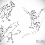 эскиз для простые тату дракона 15.09.2019 №018 - sketch for simple dragon t - tatufoto.com