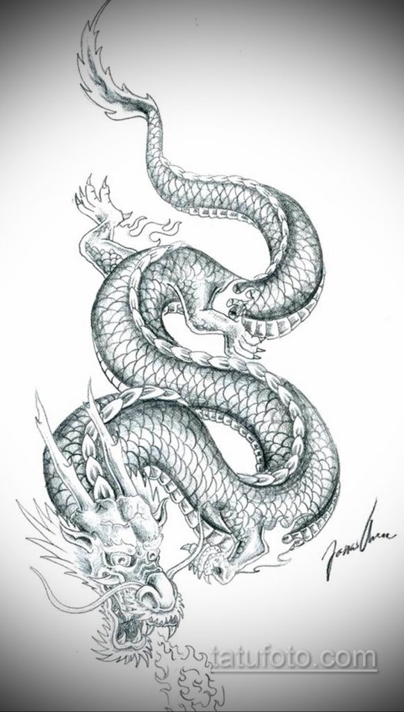 эскиз для простые тату дракона 15.09.2019 №027 - sketch for simple