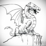 эскиз для простые тату дракона 15.09.2019 №030 - sketch for simple dragon t - tatufoto.com