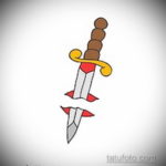 эскиз для тату воткнутый нож 23.09.2019 №005 - sketch for tattoo stuck knife - tatufoto.com