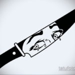 эскиз для тату девушка нож 23.09.2019 №004 - sketch for tattoo girl knife - tatufoto.com