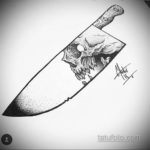 эскиз для тату девушка нож 23.09.2019 №006 - sketch for tattoo girl knife - tatufoto.com