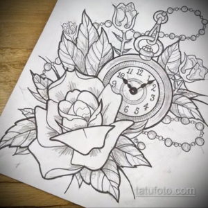 эскиз для тату женские часы 19.09.2019 №006 - sketch for tattoo women wat - tatufoto.com