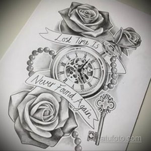эскиз для тату женские часы 19.09.2019 №011 - sketch for tattoo women wat - tatufoto.com
