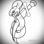 эскиз для тату змея простая 15.09.2019 №007 - sketch for snake tattoo simpl - tatufoto.com