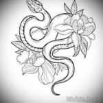 эскиз для тату змея простая 15.09.2019 №019 - sketch for snake tattoo simpl - tatufoto.com