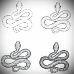 эскиз для тату змея простая 15.09.2019 №031 - sketch for snake tattoo simpl - tatufoto.com
