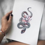 эскиз для тату змея простая 15.09.2019 №045 - sketch for snake tattoo simpl - tatufoto.com