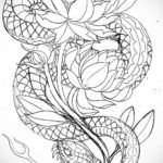 эскиз для тату змея простая 15.09.2019 №049 - sketch for snake tattoo simpl - tatufoto.com