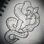 эскиз для тату змея простая 15.09.2019 №058 - sketch for snake tattoo simpl - tatufoto.com