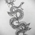 эскиз для тату змея простая 15.09.2019 №089 - sketch for snake tattoo simpl - tatufoto.com