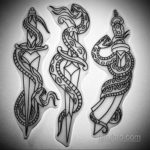 эскиз для тату змея с ножом 23.09.2019 №002 - sketch for tattoo snake with a - tatufoto.com