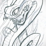 эскиз для тату змея с ножом 23.09.2019 №012 - sketch for tattoo snake with a - tatufoto.com