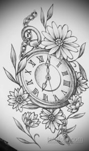 эскиз для тату карманные часы 19.09.2019 №002 - sketch for tattoo pocket w - tatufoto.com
