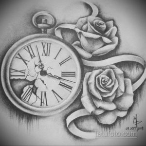 эскиз для тату карманные часы 19.09.2019 №004 - sketch for tattoo pocket w - tatufoto.com