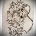 эскиз для тату карманные часы 19.09.2019 №006 - sketch for tattoo pocket w - tatufoto.com