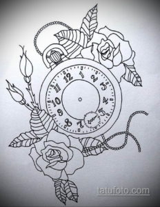 эскиз для тату карманные часы 19.09.2019 №008 - sketch for tattoo pocket w - tatufoto.com