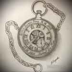 эскиз для тату карманные часы 19.09.2019 №013 - sketch for tattoo pocket w - tatufoto.com