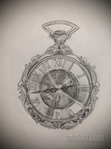 эскиз для тату карманные часы 19.09.2019 №014 - sketch for tattoo pocket w - tatufoto.com