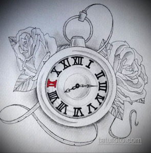 эскиз для тату карманные часы 19.09.2019 №019 - sketch for tattoo pocket w - tatufoto.com