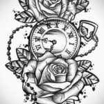эскиз для тату карманные часы 19.09.2019 №022 - sketch for tattoo pocket w - tatufoto.com