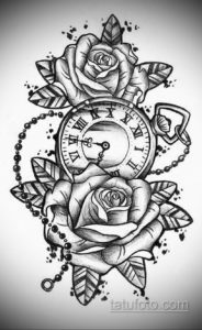 эскиз для тату карманные часы 19.09.2019 №022 - sketch for tattoo pocket w - tatufoto.com