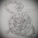 эскиз для тату карманные часы 19.09.2019 №027 - sketch for tattoo pocket w - tatufoto.com