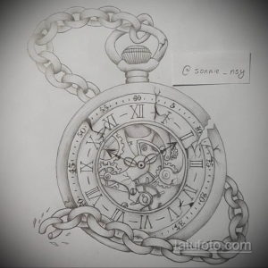 эскиз для тату карманные часы 19.09.2019 №027 - sketch for tattoo pocket w - tatufoto.com
