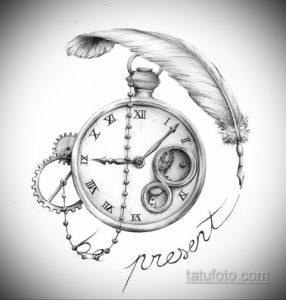эскиз для тату карманные часы 19.09.2019 №028 - sketch for tattoo pocket w - tatufoto.com