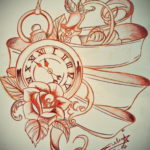эскиз для тату карманные часы 19.09.2019 №029 - sketch for tattoo pocket w - tatufoto.com