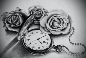 эскиз для тату карманные часы 19.09.2019 №030 - sketch for tattoo pocket w - tatufoto.com